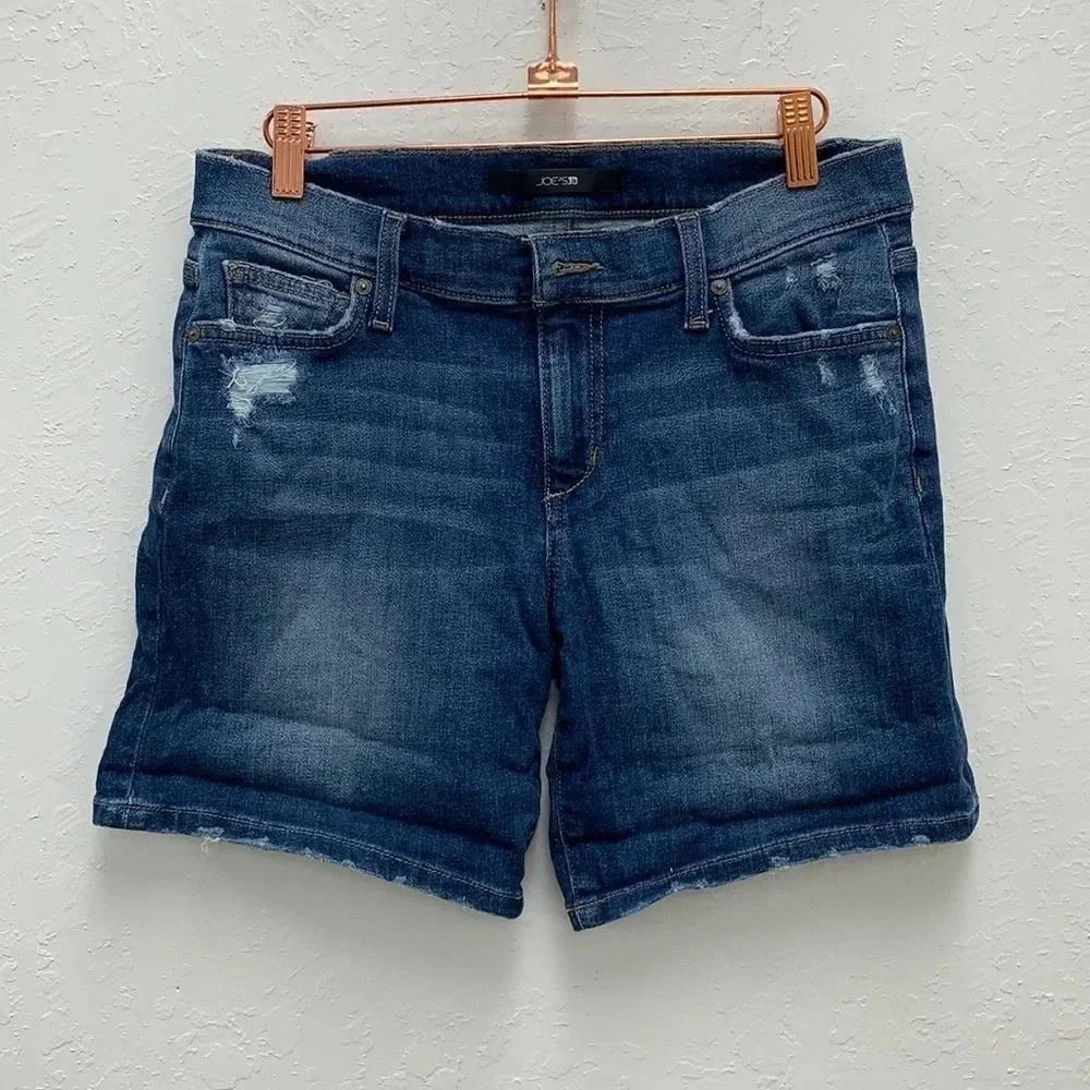 JOE’S IRISA DISTRESSED DARK WASH DENIM SHORTS SIZE 26